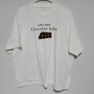 Life's Hard Chocolate Keeps Tshirt Large Unisex Vintage High Cotton Inc. S/S
